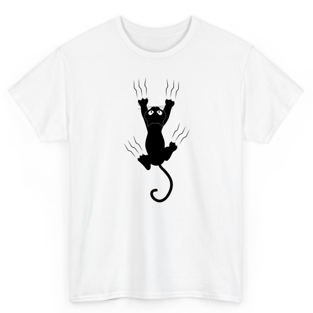 T Shirt Printed Hanging in There Cat