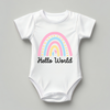 Baby Bodysuit Onesie Printed Hello World Rainbow