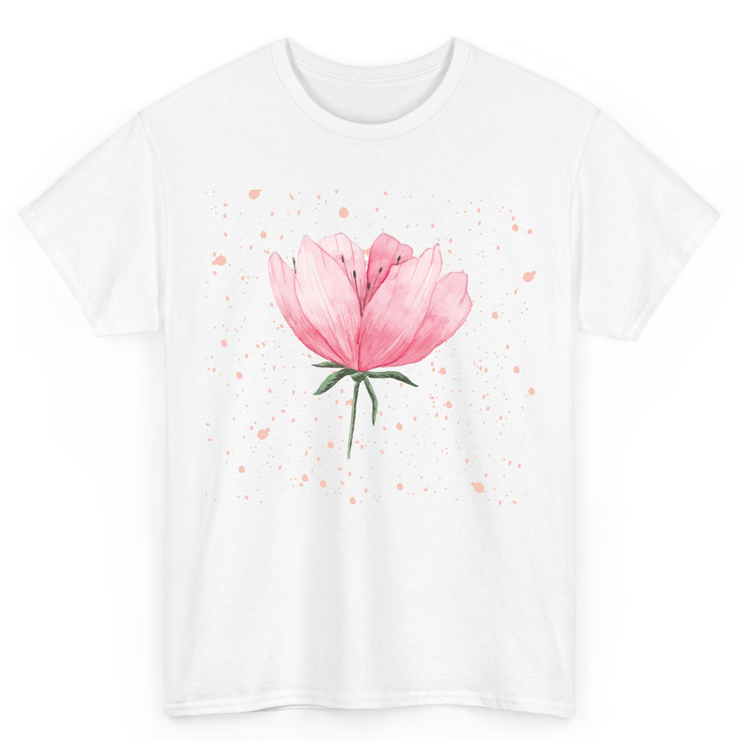 T Shirt Printed Pink Flower
