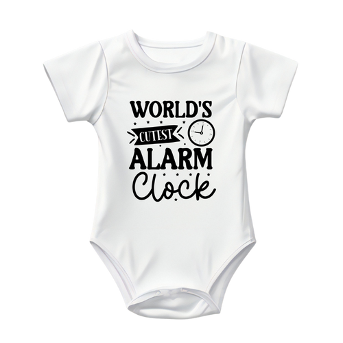 Baby Bodysuit Onesie Printed Worlds Cutest Alarm Clock