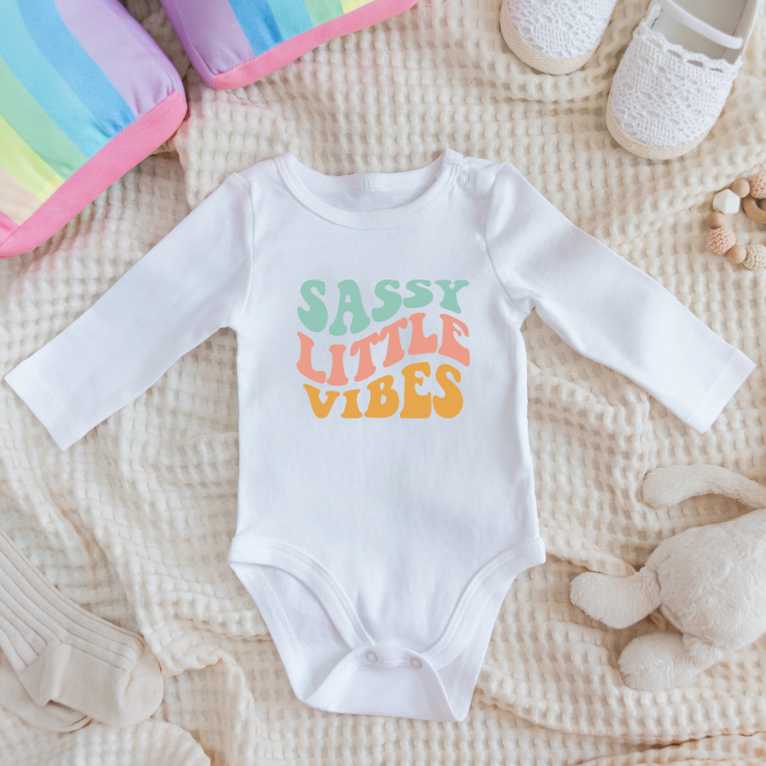 Baby Bodysuit Onesie Sassy Little Vibes Long Sleeves