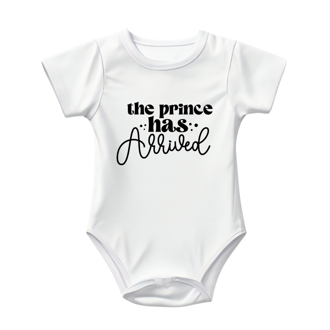 Baby Bodysuit Onesie Printed The Prince Has Arrived