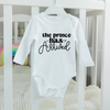 Baby Bodysuit Onesie The Prince Has Arrived Long Sleeves