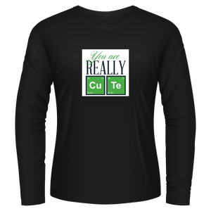Black Tshirt Long Sleeves Printed You Are Really Cute