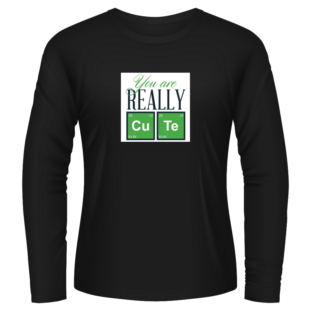 Black Tshirt Long Sleeves Printed You Are Really Cute