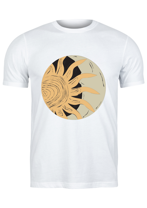 Unisex T Shirt Printed Abstract Sun and Moon