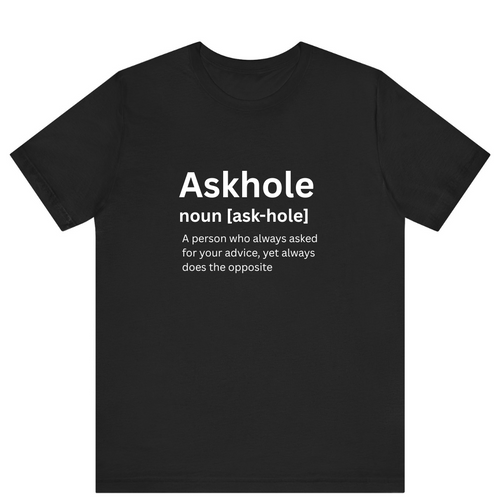 Black Half Sleeves T Shirt Printed Askhole