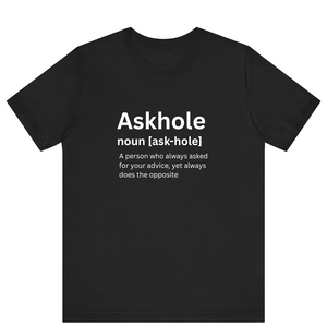 Black Half Sleeves T Shirt Printed Askhole