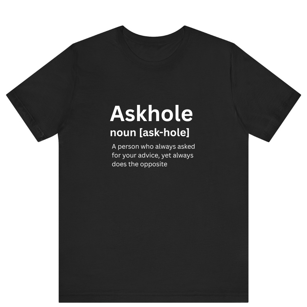 Black Half Sleeves T Shirt Printed Askhole