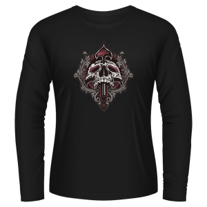 Spade Skull Black Tshirt Long Sleeves