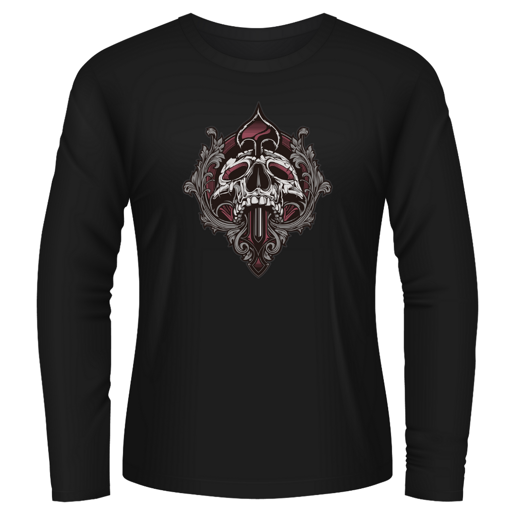 Spade Skull Black Tshirt Long Sleeves