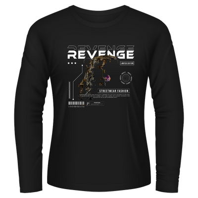 Black Tshirt Long Sleeves Printed Revenge