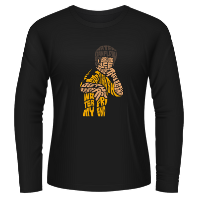 Black Tshirt Long Sleeves Printed Bruce Lee