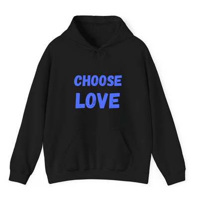 Black Hoodie Printed Choose Love