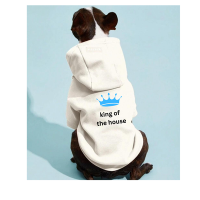 Pet Hoodie Beige Small Dogs King Of The House