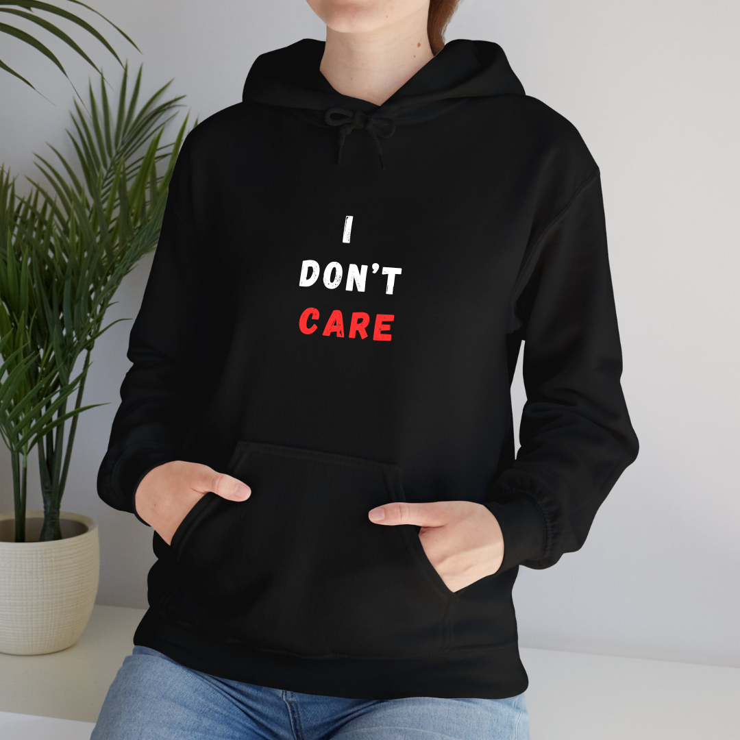 Black Hoodie Printed I Dont Care