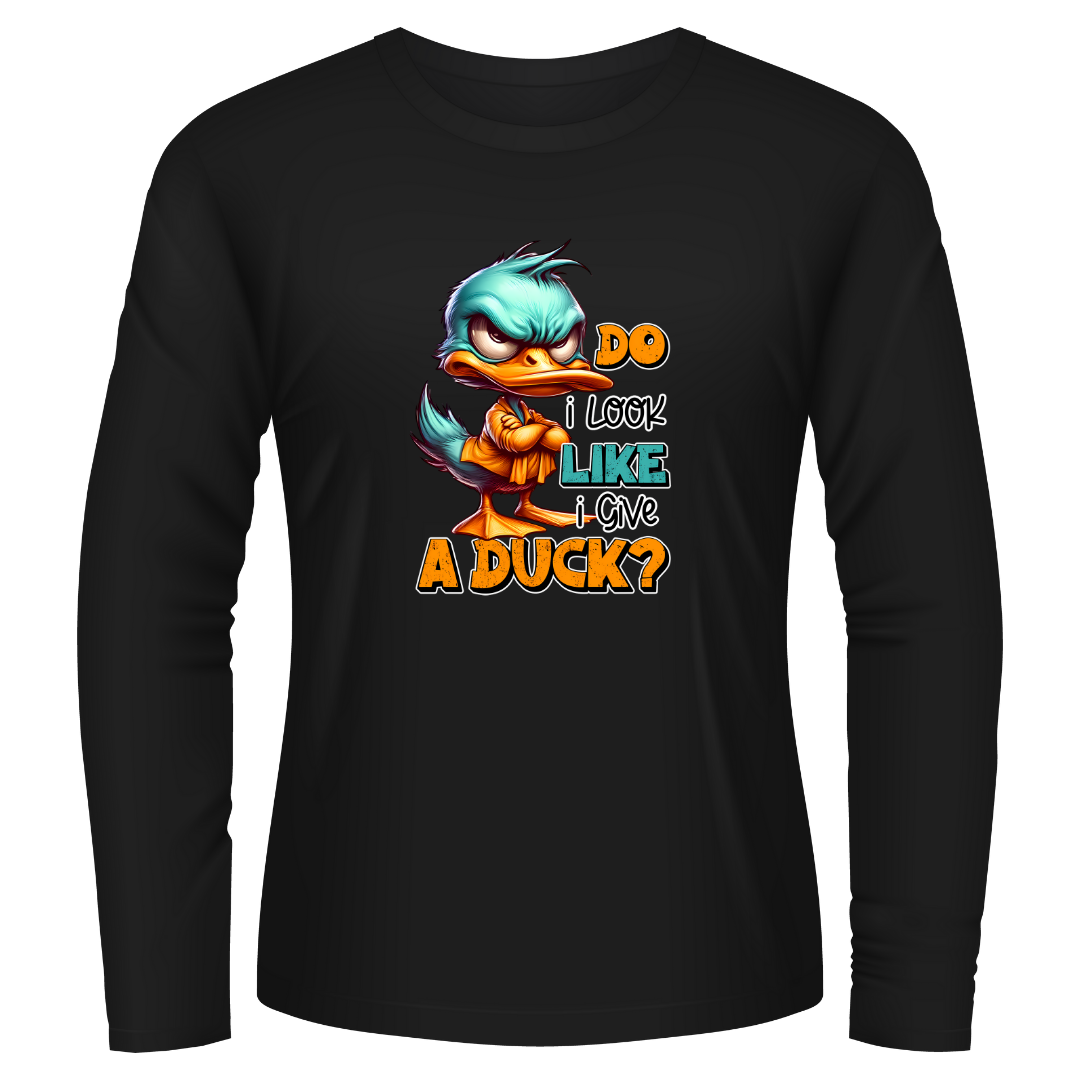 Black Tshirt Long Sleeves Printed Give A Duck