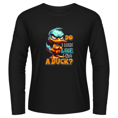 Black Tshirt Long Sleeves Printed Give A Duck