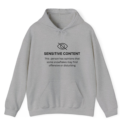 Heather Grey Hoodie Printed Sensitive Content