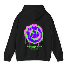 Load image into Gallery viewer, Black Hoodie Printed Happy Nation Toxicated
