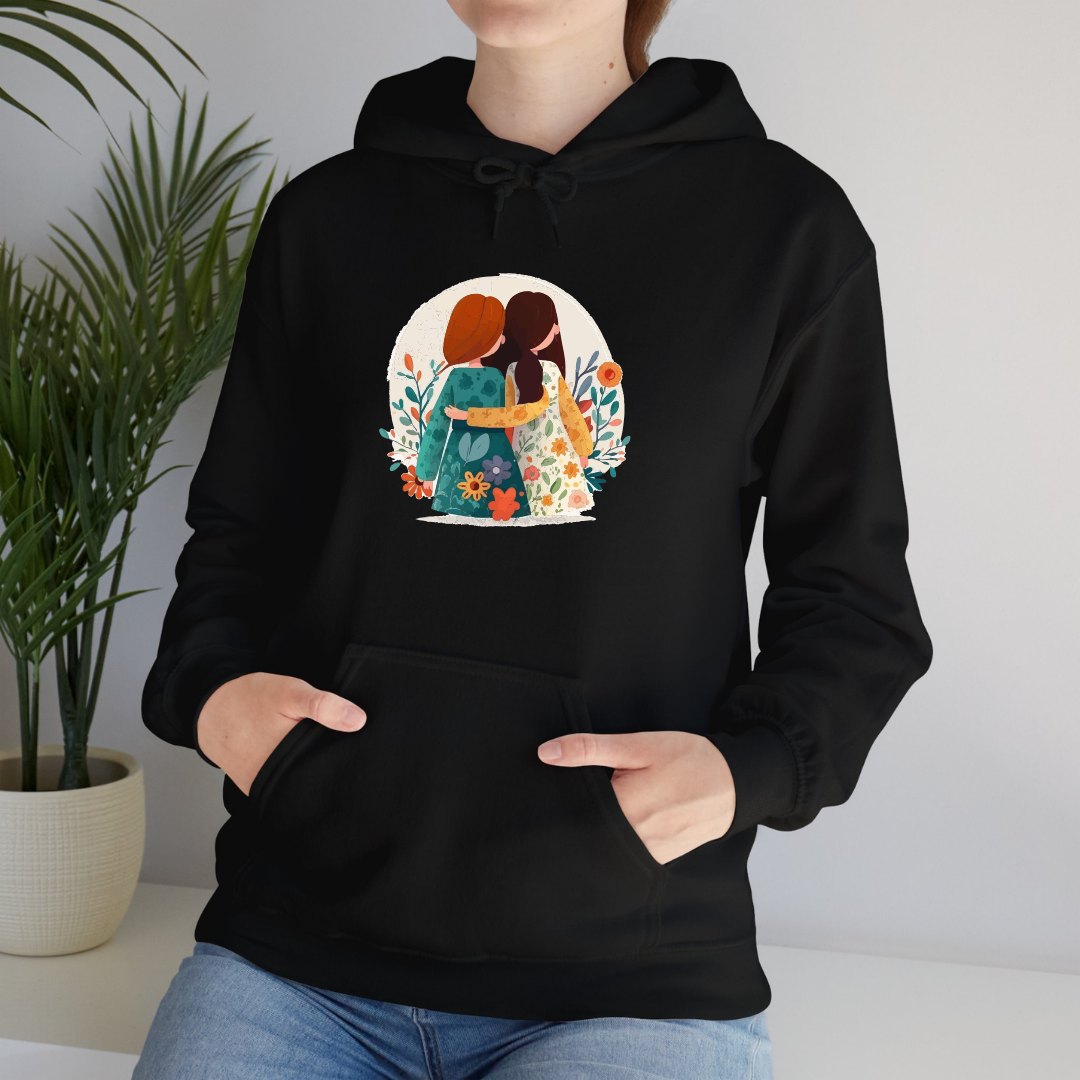 Black Hoodie Printed BFF