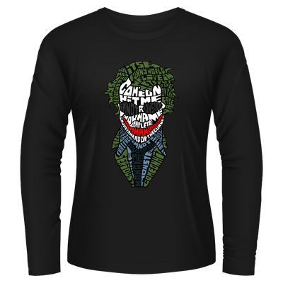 Black Tshirt Long Sleeves Printed Joker