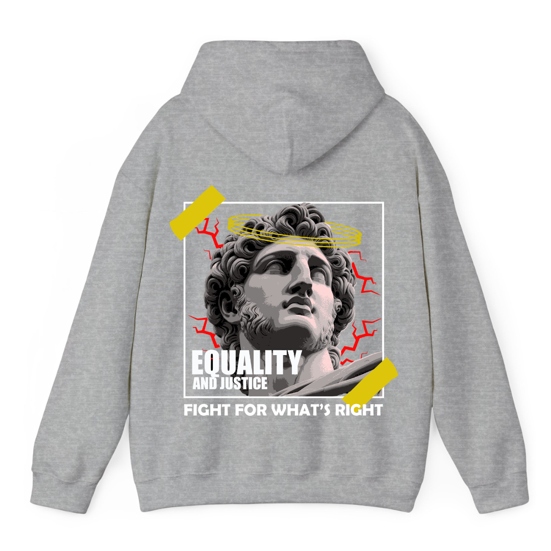 Heather Grey Hoodie Printed Equality and Justice