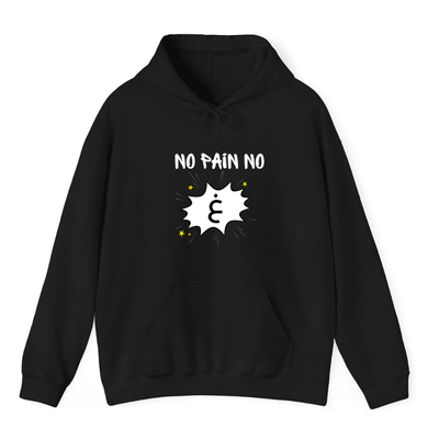 Black Hoodie Printed No Pain No Gheen