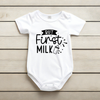 Baby Bodysuit Onesie Printed But First Milk