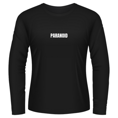 Black Tshirt Long Sleeves Printed Paranoid