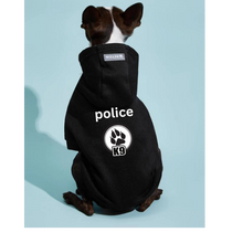 Load image into Gallery viewer, Pet Hoodie Black Small Dogs Printed Police K9
