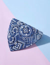 Pet Bandana Adjustable With Printed Blue Pattern