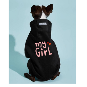 Pet Hoodie Black Small Dogs Printed My Girl