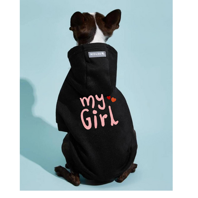 Pet Hoodie Black Small Dogs Printed My Girl