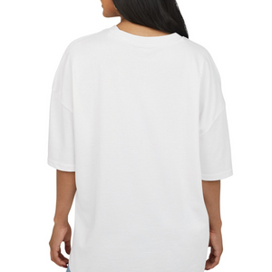 OVERSIZE White Half Sleeves Tshirt Printed Hey You Dropped This Lady