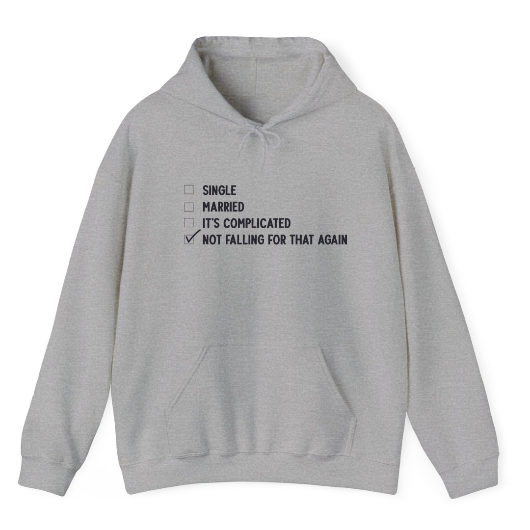 Heather Grey Hoodie Printed Single Married