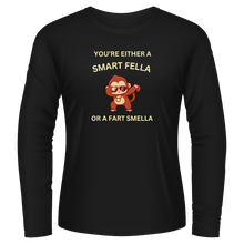 Load image into Gallery viewer, Black Tshirt Long Sleeves Printed You Are Either A Smart Fella
