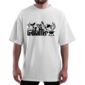 OVERSIZE White Half Sleeves Tshirt Printed The GrillFather