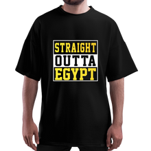 Load image into Gallery viewer, OVERSIZE Black Half Sleeves Tshirt Printed Straight Outta Cairo
