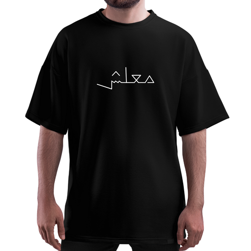 OVERSIZE Black Half Sleeves Tshirt Printed Ma3lesh Sorry Arabic