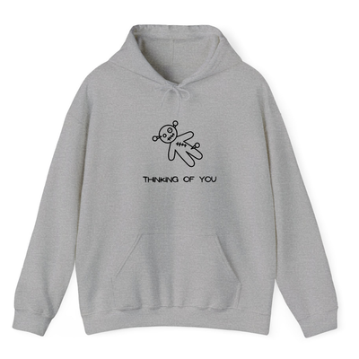 Heather Grey Hoodie Printed Thinking Of You