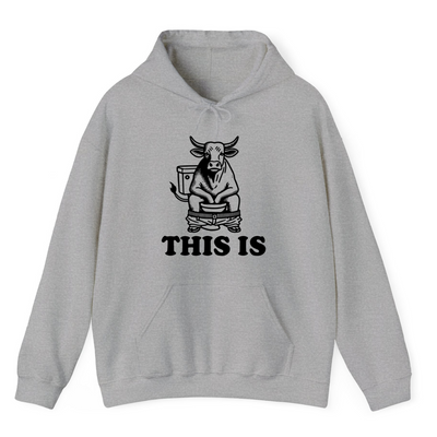 Heather Grey Hoodie Printed This Is Bull