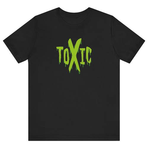 Black Half Sleeves T Shirt Printed Toxic