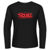 Black Tshirt Long Sleeves Printed Trouble