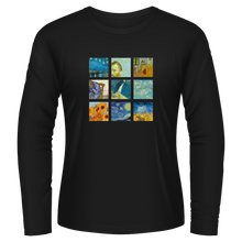 Load image into Gallery viewer, Black Tshirt Long Sleeves Printed Van Gogh
