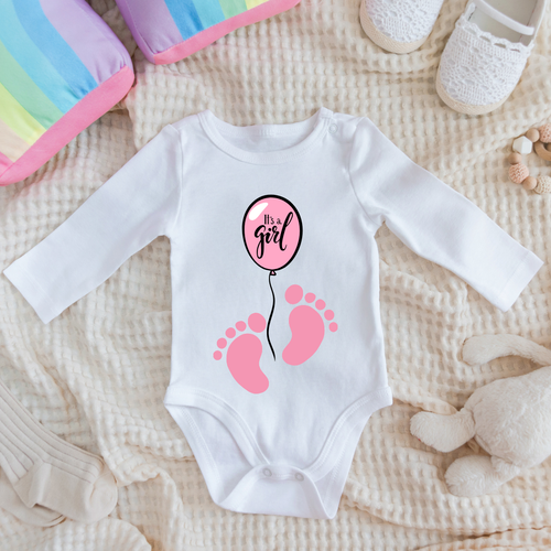 Baby Bodysuit Onesie Its A Girl Long Sleeves