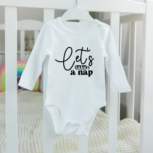 Baby Bodysuit Onesie Lets Take A Nap Long Sleeves