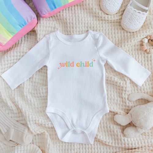 Baby Bodysuit Onesie Wild Child Long Sleeves