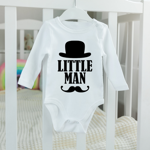 Baby Bodysuit Onesie Little Man Long Sleeves