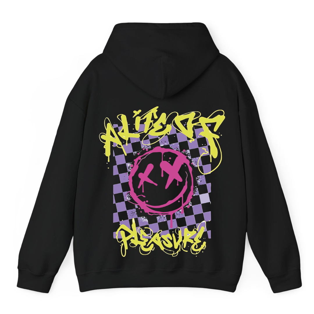 Black Hoodie Printed A Life Of Pleasure